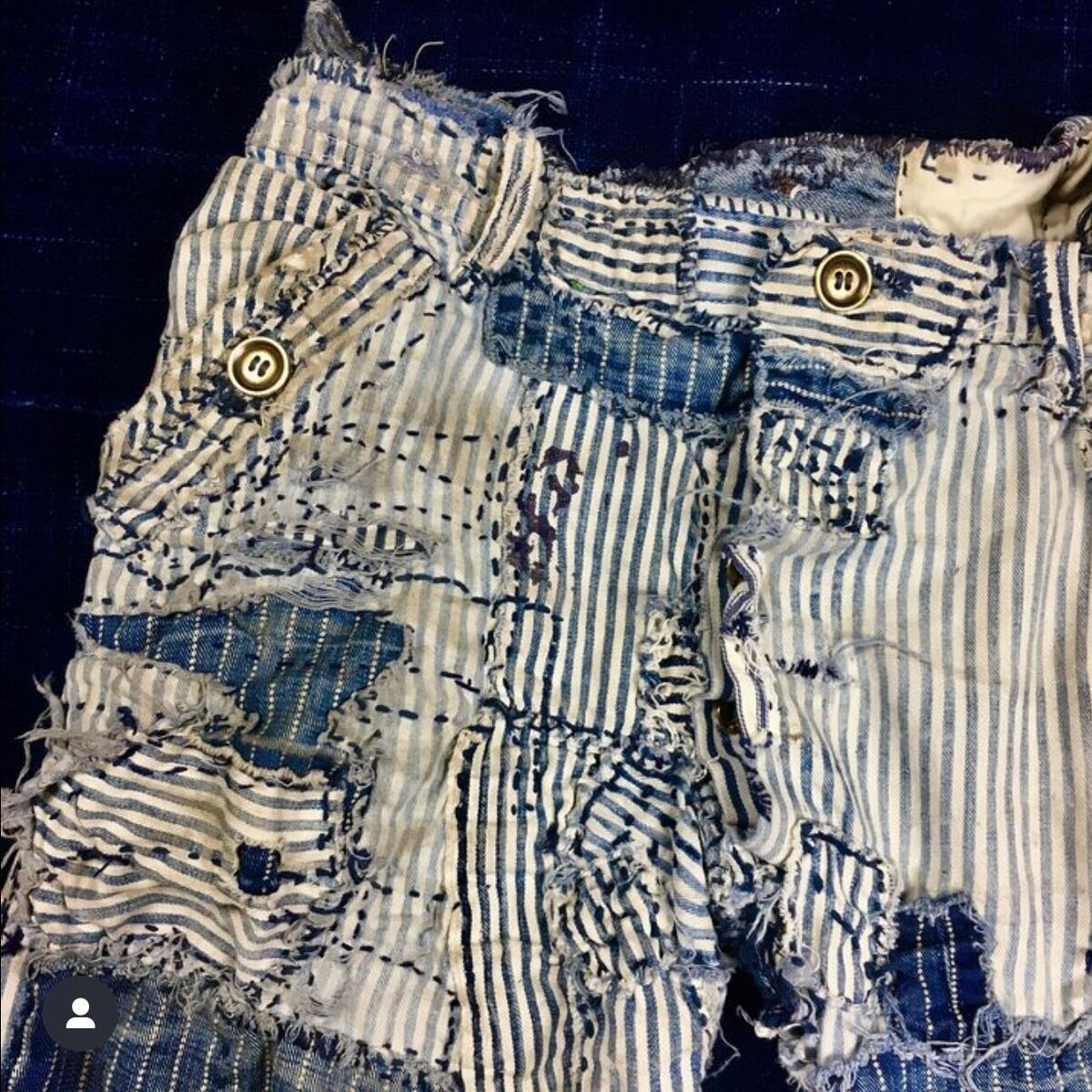 RRL Indigo Boro Patchwork Repaired Patched Shashiko Railroad RRL Indigo Boro Patchwork Repaired Patched Shashiko Railroad