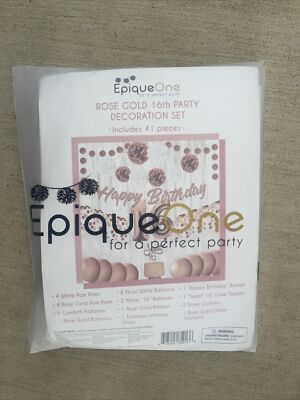 EPIQUEONE Rose Gold Sweet 16 Birthday Decorations for Girls Happy Bday (64)