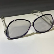 Vintage French Sunglasses 1970’s Oversized Purple Tinted Lenses Plastic Frames