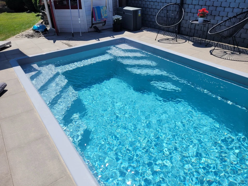 Gfk Schwimmbecken 8,50x3,65x1,50 Swimming Pool Zubehör Einbaubecken SET komplett - Bild 2 von 4