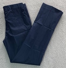  70 New Lands' End Men's Traditional Fit No Iron Twill Pants Navy 31x35
