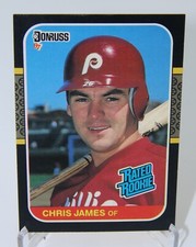 Chris James 1987 Donruss Rated Rookie #42 RC Philadelphia Phillies 