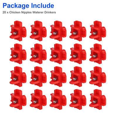 20Pcs Chicken Water Drinking Cups Automatic Chicken Water Nipple Drinker Nipple Drinker for Quail Nipple Drinkers for Chickens - 15