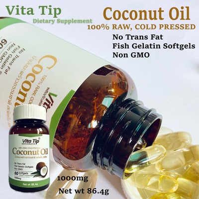 Coconut Oil 100% Raw Cold Pressed Dietary Supplement Pure Natural