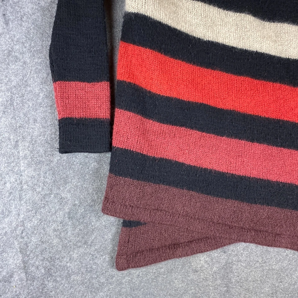 Rag Bone Sweater Womens Medium Black Red Striped Cardigan Waterfall Wrap - Image 4 of 4