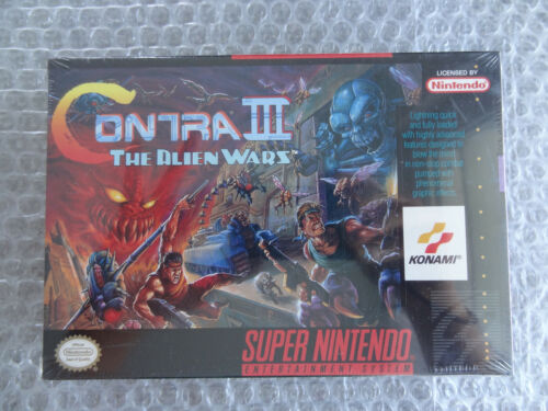 CONTRA III 3 Super Nintendo SNES -NEW & SEALED- FIRST PRINT! VGA / WATA READY - Picture 1 of 10