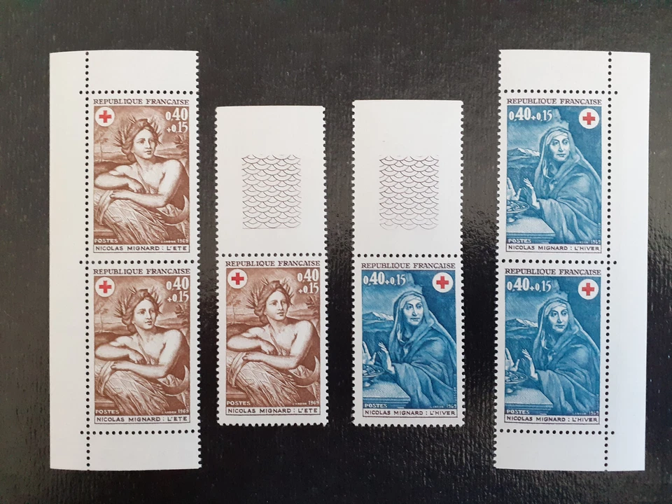 Frankreich - Rotes Kreuz 1969 - eindeutig aus Bogen und Heftchen Mi. 1692/3 - Bild 1 von 1