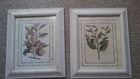 Vintage framed floral picture print set of 2