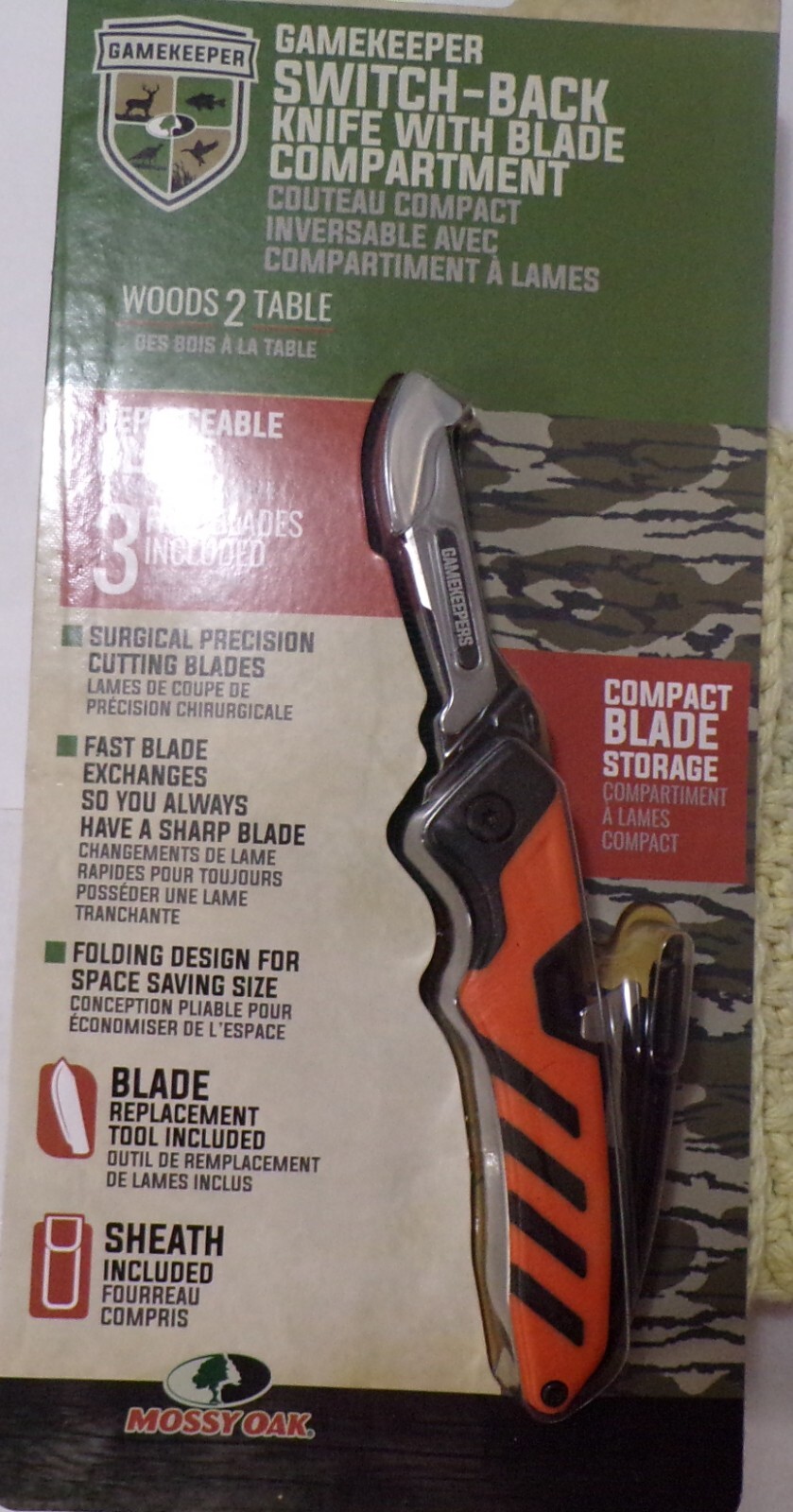 Allen Mossy Oak Gamekeeper SwitchBack Knife with Blade Compartment and
