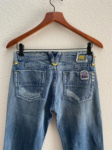 NEW Y2K Miss Me Micaela Flare Raw Hem Distressed Patchwork Jeans 27 NWT Boho - Picture 7 of 8