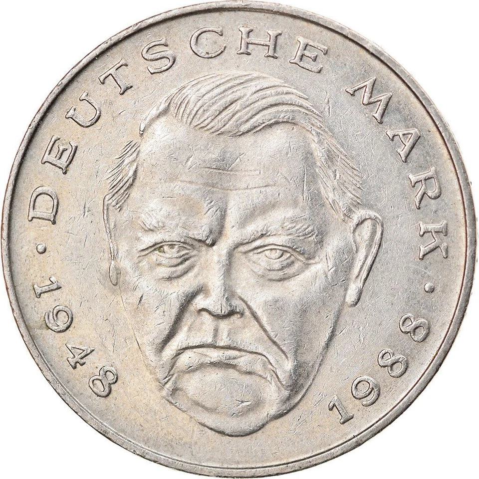 West German 2 Deutsche Mark Coin | Ludwig Erhard | KM170 | 1988 - 2001 - Image 2 of 4