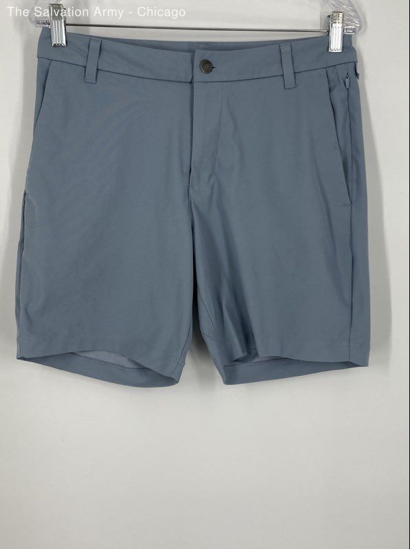 Lululemon Mens Blue Flat Front Medium Wash Slash Pockets Chino Shorts Size XL