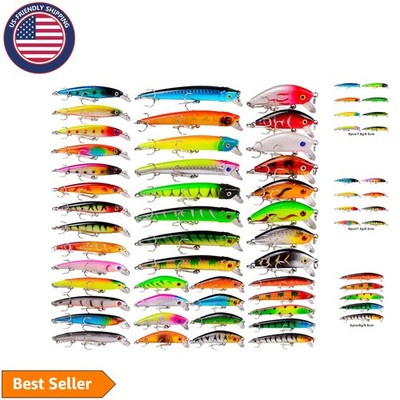 Bass Fishing Lures Set with 43 Pieces - Perfect for Pike and Trout