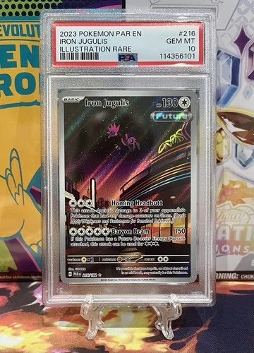 2023 Pokemon Paradox Rift IRON JUGULIS 216/182 ILLUSTRATION RARE PSA 10 GEM MINT