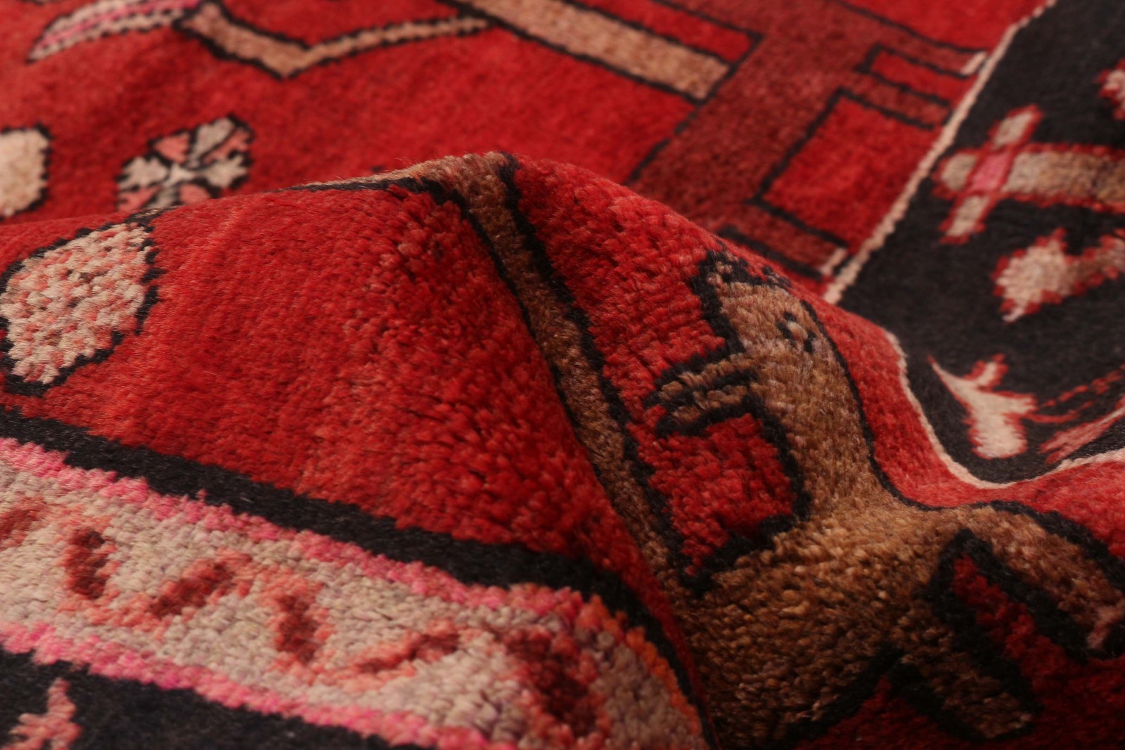 Vintage Hand-knotted Runner Rug 3'8" x 9'9" Traditional Oriental Wool Carpet