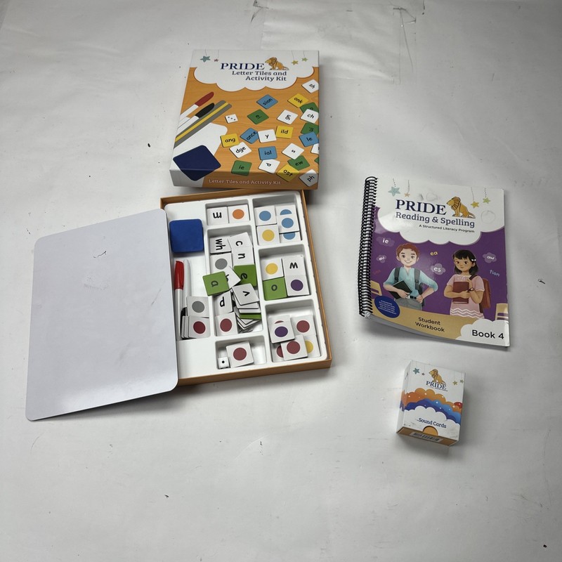 Pride Reading Program Reading & Spelling Letter Tiles Activity Kit Sound Cards 
