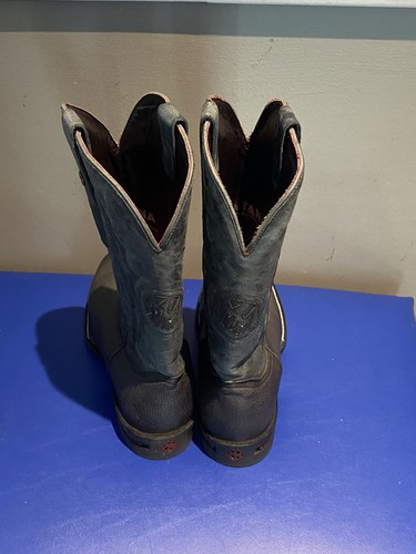 Montana Boots Black Goat Leather Western Boots SZ 12EE - Picture 4 of 7