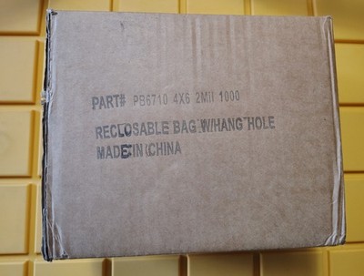 4'' x 6'' Zip Seal Reclosable 2Mil Plastic Top Lock Bags Hang Hole 1000 Count 