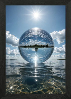 Gerahmtes Wandbild Poster Leinwanddruck Bild reflektierte Himmelskugel