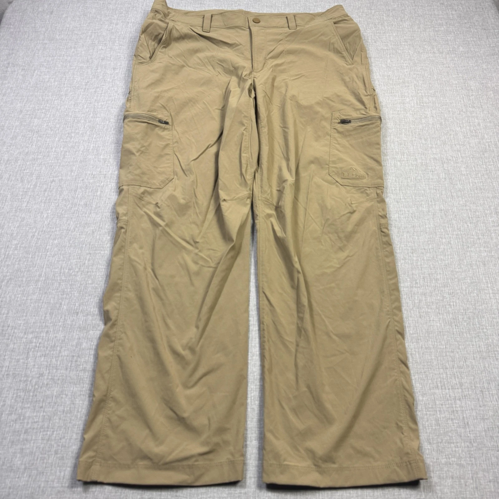 L.L. Bean Cresta Hiking Pants Standard Fit Cargo Pants Mens 36x30 Beige Trail