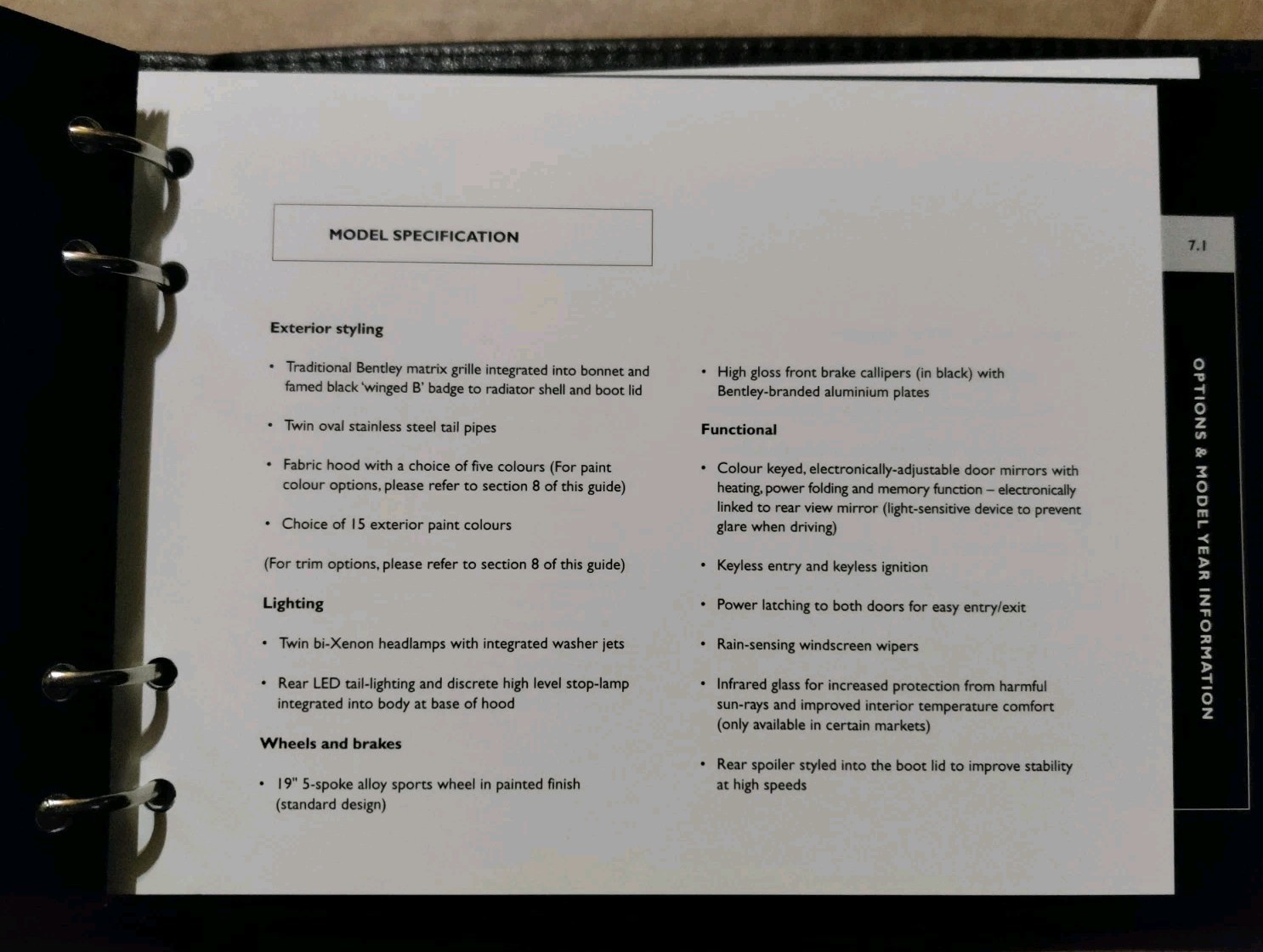 Bentley Continental GTC Insight Dealer Brochure 2006 Onwards Binder Folder RARE image 6
