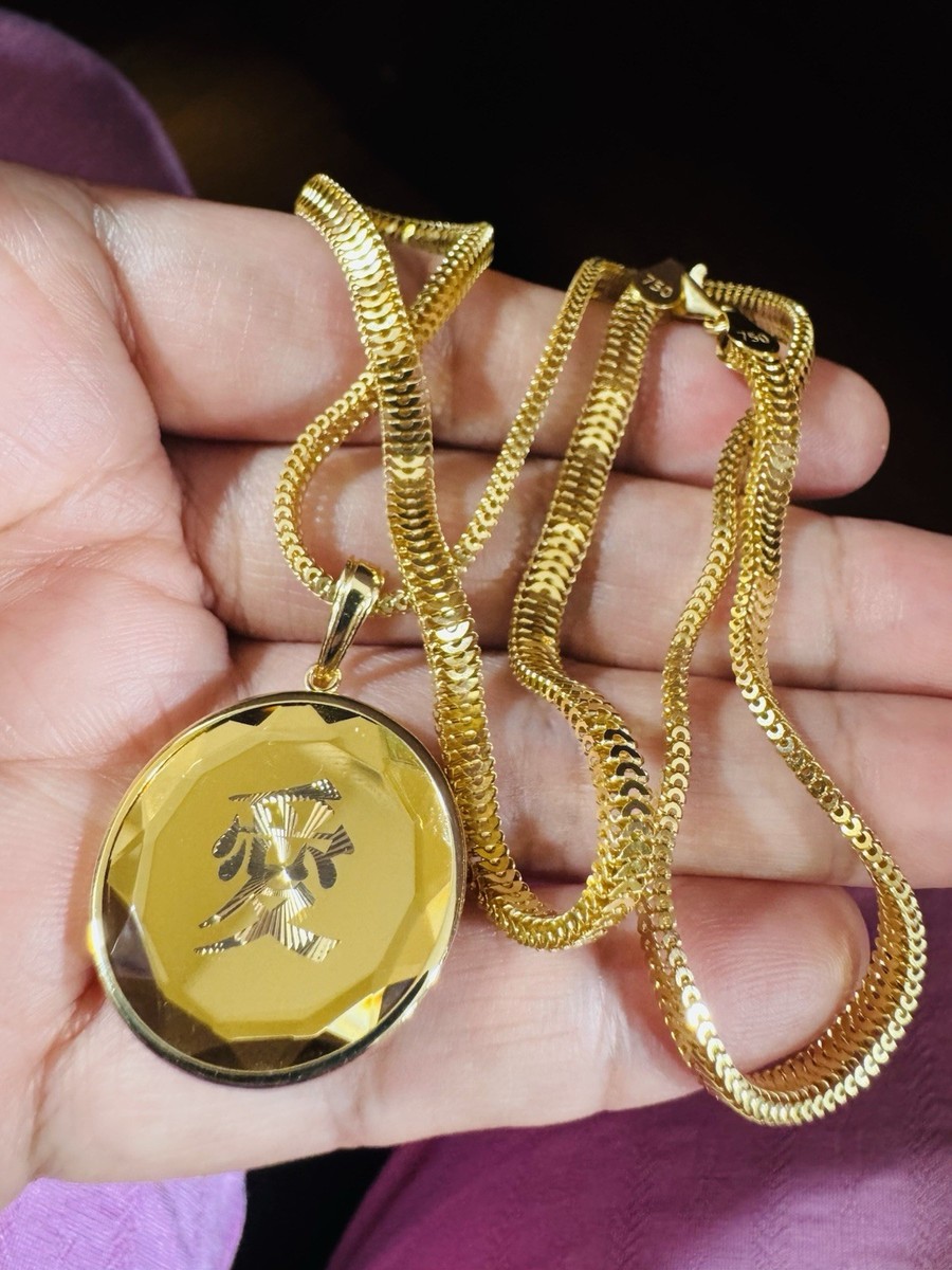 18K 750 K18 Real Japan Gold Love Set Necklace 18” long 4mm 18g w