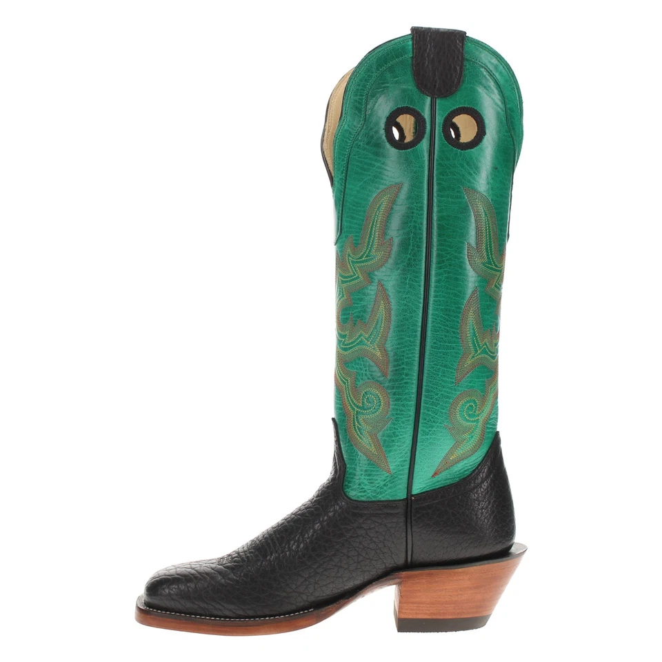 Botas de Vaquero Hondo Para Hombre Cuero Genuino Verde/Negro Punta Cuadrada ¡COMPRA AHORA POR 149! Foto 2 de 4