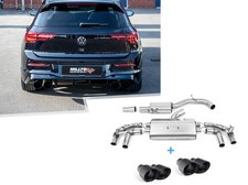 Milltek Duplex Sportauspuffanlage ab OPF VW Golf 8 R je 2x115mm rund in schwarz