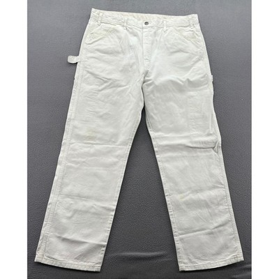 Dickies Pants Mens White Painter Sherwin Williams Logo Utility Workwear 38x30