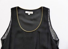 NEUVE, Robe SANDRO, noire, avec Dentelle et Soie, T 36