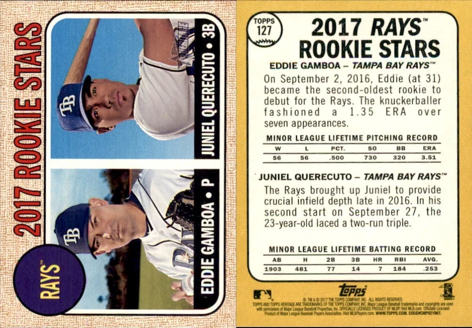 2017 Topps Heritage- MLB-Baseball-You Pick-Buy Volume-EX++--2248 - Image 3 of 3