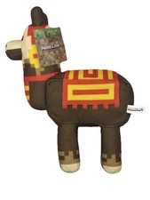 Minecraft Tamed Llama Plush Mojang Brown Yellow Plush 14" Stuffed - NWT Mojang