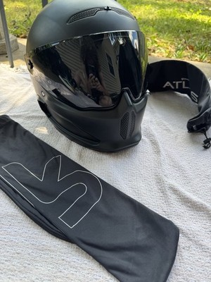 RuRoc ATLAS 4.0 CARBON Fiber M/L Motorcycle Helmet + Bag & Clear Visor (58/60CM)