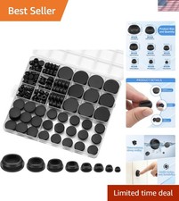 125PCS Black Rubber Plugs for Round Holes Box, 1" 3/4" 5/8" 1/2" 3/8" 5/16" 1...