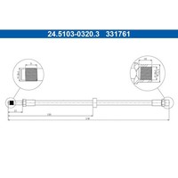 ATE 24.5103-0320.3 Bremsschlauch FüR Volvo Seat Toledo V70 S60 S80 1L2 184 285