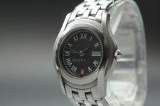 [Exc+4] GUCCI Quartz Ladies Watch Silver Dial Date 5500L From JAPAN