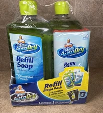 NEW Mr Clean Auto Dry Car Wash REFILL MEGA PACK 2 10 Use Filters/2 =20 Oz SOAPS