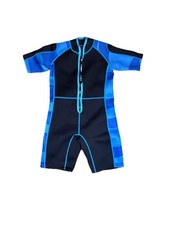Chriffer Kids Wetsuit Shorty Wet Suit for Girls Boys 2mm Neoprene Blue L