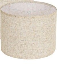Drum Lampshades Linen For Table Floor Bedside Lamps 13  13 10 in Beige Set Of 1