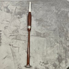 Vintage Scottish Bagpipe Practice Chanter Wood Silver Engraved Ferrules 19.5"