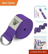 Durable Cotton D-Ring Yoga Belt - Perfect for Pilates, Dance & Fitness Workouts
