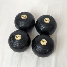 Victorian Antique Lignum Vitae Lawn Bowls Set V.G.D Monogrammed Bocce Balls