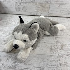 FAO Schwarz Adopt-A-Pet Husky Wolf Dog Plush Stuffed Animal 14 Soft Pup