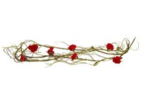 Artplants KüNstliche Rosengirlande Danika, 7 Rosen, Rot, 140Cm
