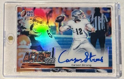 Carson Strong 2022 Pro Set Action Ink Auto 4/5! Nevada Wolf Pack Football