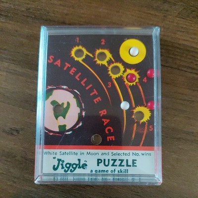 1957 SATELLITENRENNEN Geschicklichkeit ''Wackelpuzzle'' Common Tatar Inc. Vintage Spielzeug