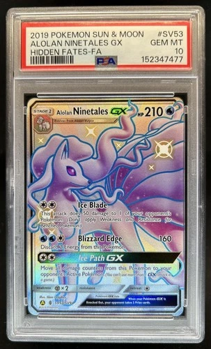 2019 Pokemon SM Hidden Fates Alolan Ninetales GX #SV53/SV94 PSA 10 GEM MINT