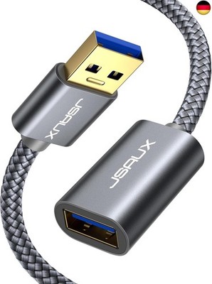 JSAUX USB 3.0 Verlängerung Kabel 2M, USB A Stecker auf A Buchse Nylon 