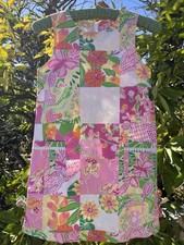 Vintage Lily Pulitzer Girls White Lable Shift Dress Tropical Patchwork Jungle 12