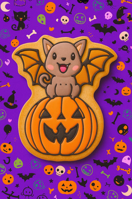 Kürbis mit Fledermaus Halloween Ausstecher